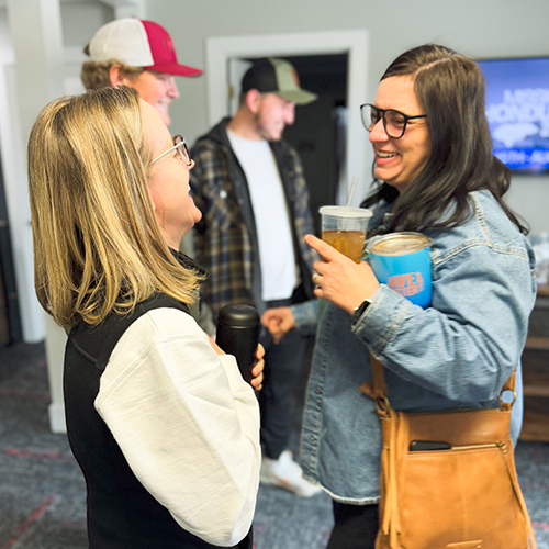 Our welcome team making connections on a Sunday morning at Centerpoint Church in Lowell, AR.