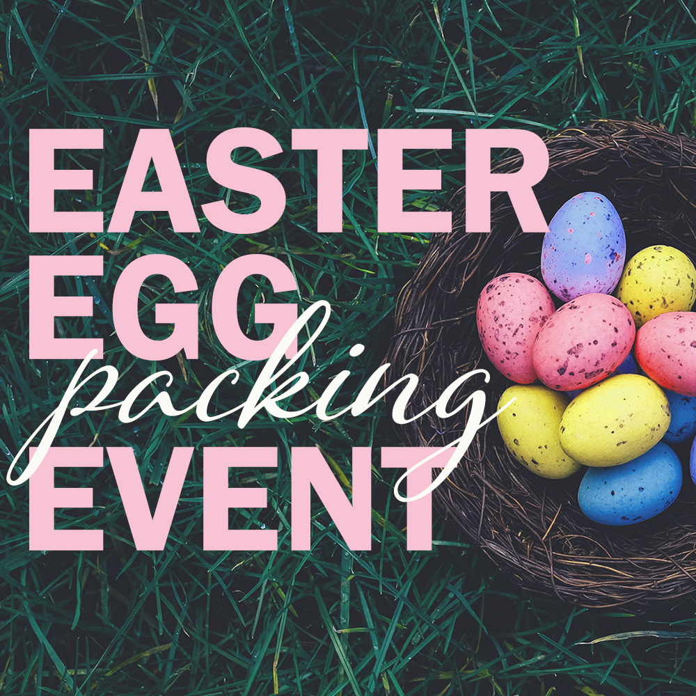 Lowell Easter egg hunt preparation and candy filling event.